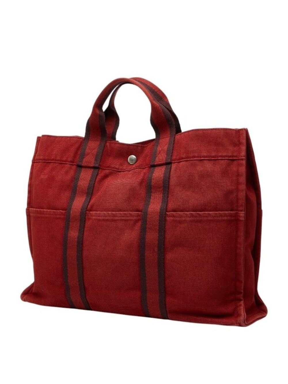 Hermes Fourre Tout MM Tote Red Canvas - Picture 2 of 10